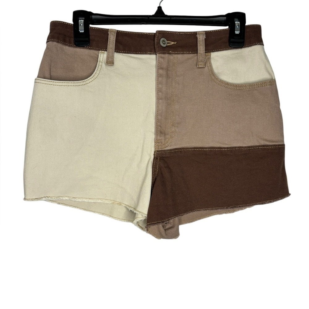 Hollister Ultra High-Rise Vintage Relaxed Brown Patchwork Mom Short Size 7